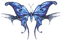 butterfly blue glitt